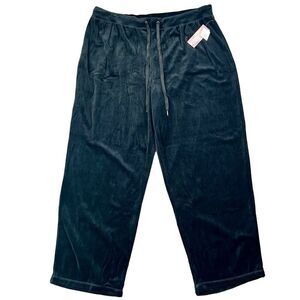 NWT Tickled Pink Fuda Black Pull On Velour Pants 2X